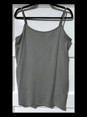Lane Bryant Womens Gray Stretch Basic Tunic Tank Top XL Sz 14/16 EUC